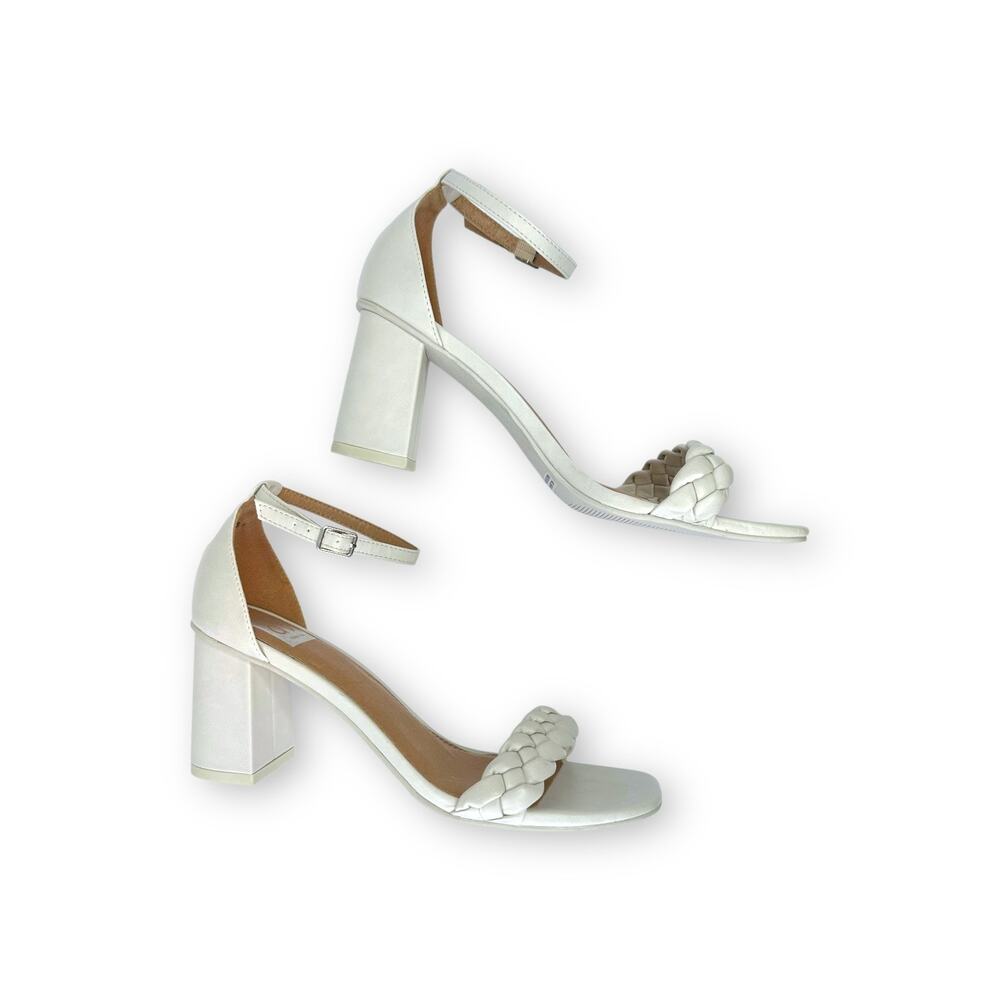 DV Dolce Vita Women's Hilo Sandals Size 11 Ivory Cream Braided Block Heel Sandal - Picture 4 of 10